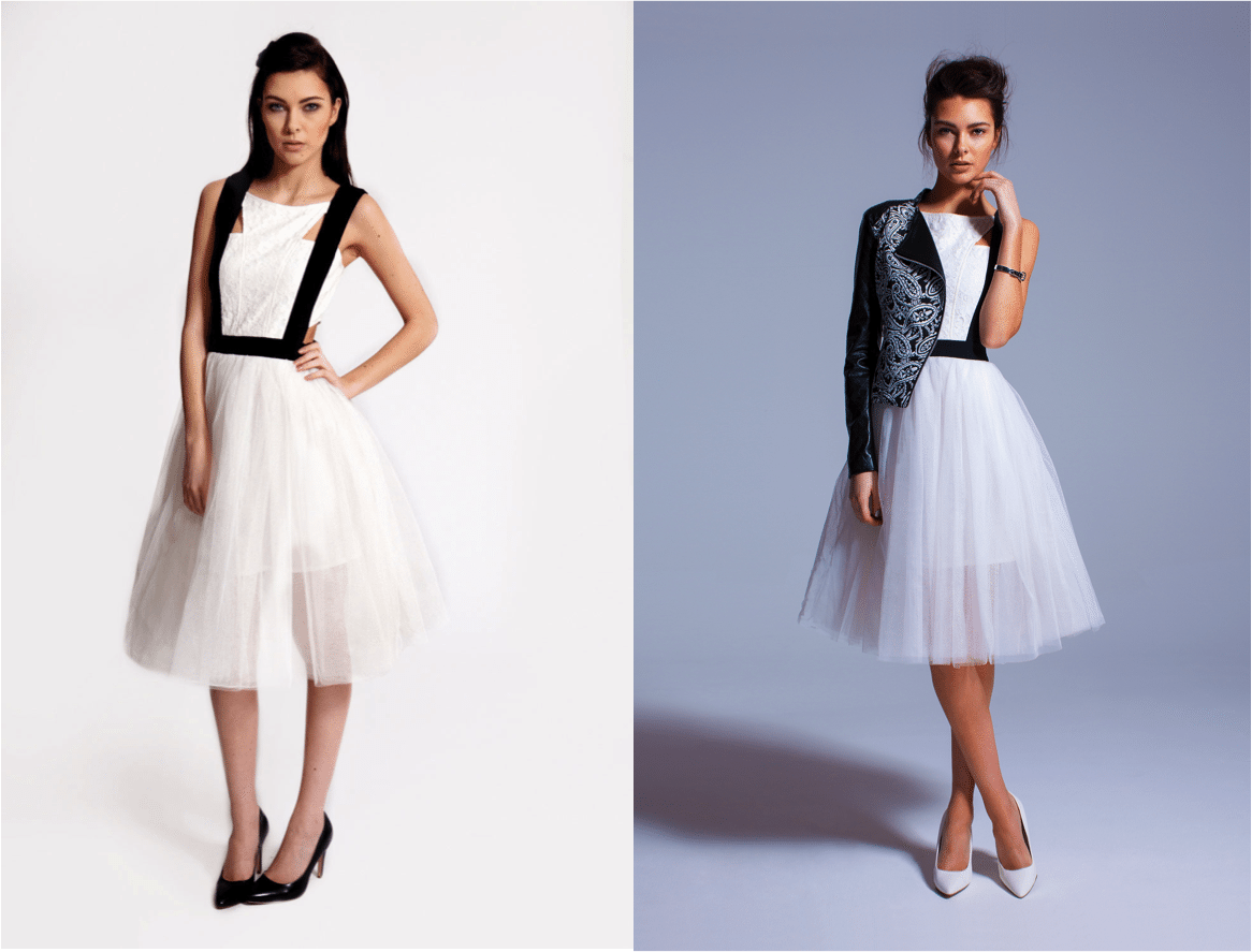 Boutique Minnie Contrast Band Lace Prom Dress $95